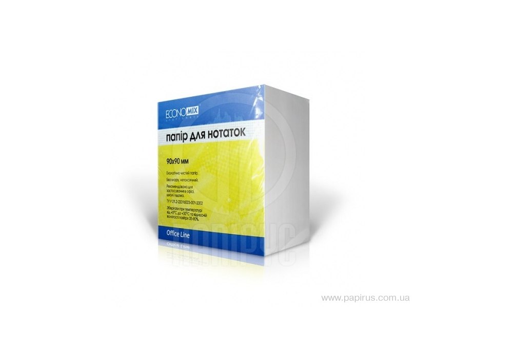 Блок паперу для нотаток Economix, білий, 90х90, 500 арк. ( E20996 )